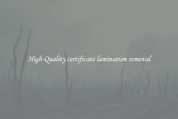 High-Quality certificate lamination removal