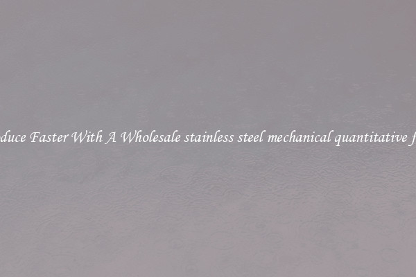 Produce Faster With A Wholesale stainless steel mechanical quantitative filler