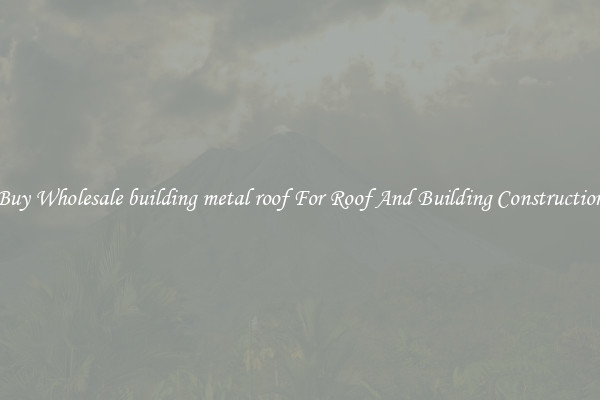 Buy Wholesale building metal roof For Roof And Building Construction