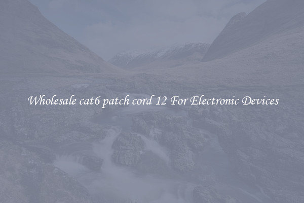 Wholesale cat6 patch cord 12 For Electronic Devices