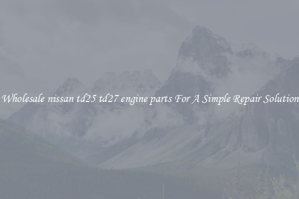 Wholesale nissan td25 td27 engine parts For A Simple Repair Solution