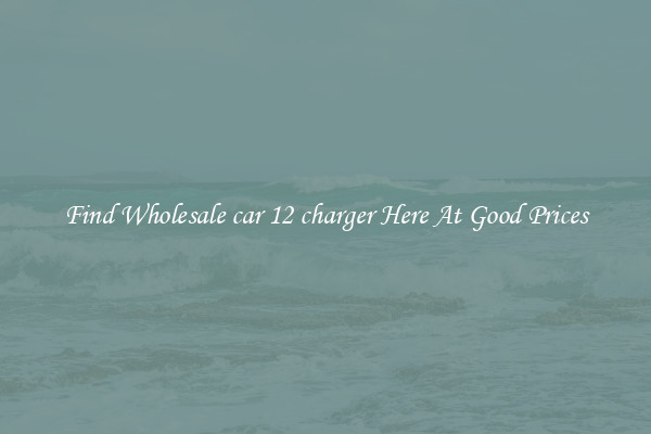 Find Wholesale car 12 charger Here At Good Prices