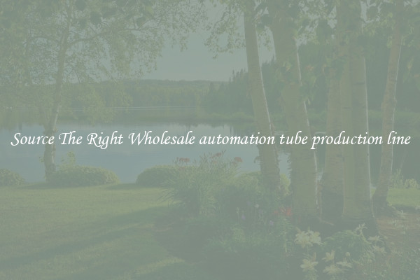 Source The Right Wholesale automation tube production line