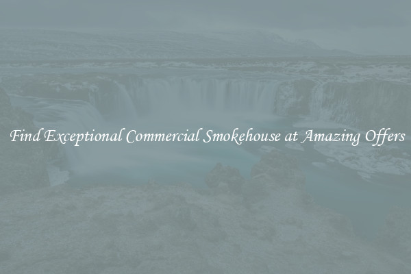 Find Exceptional Commercial Smokehouse at Amazing Offers